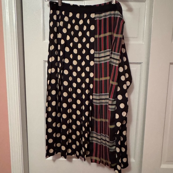 Zara patchwork mixed print pleated midi wrap skirt - Picture 6 of 7
